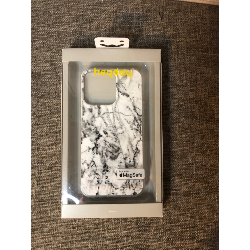 Heyday Phone Case for iPhone 13 Pro MagSafe Antimicrobial Marble Black White